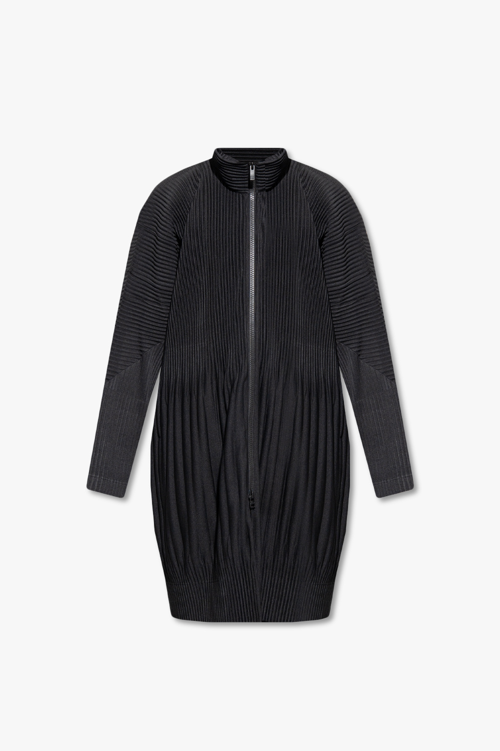 Black Pleated coat Issey Miyake Homme Plisse COATS MEN